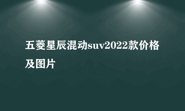 五菱星辰混动suv2022款价格及图片