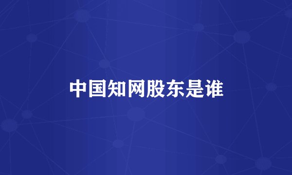 中国知网股东是谁