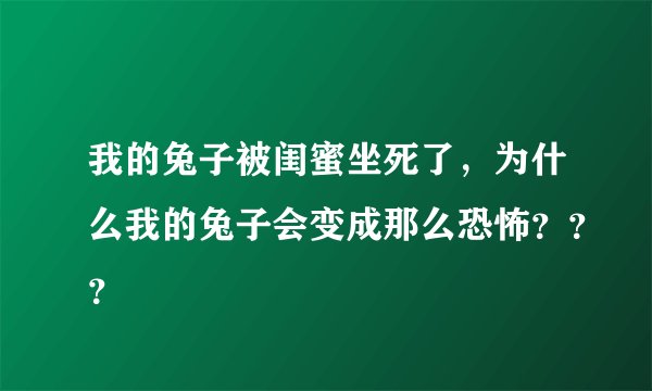 我的兔子被闺蜜坐死了，为什么我的兔子会变成那么恐怖？？？