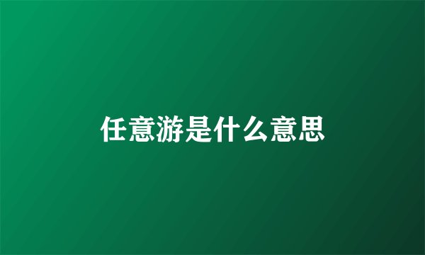 任意游是什么意思