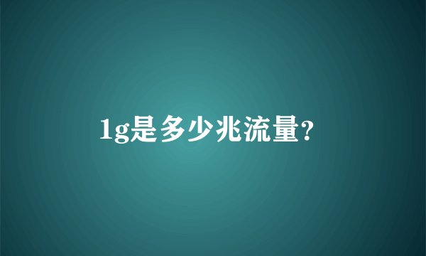 1g是多少兆流量？