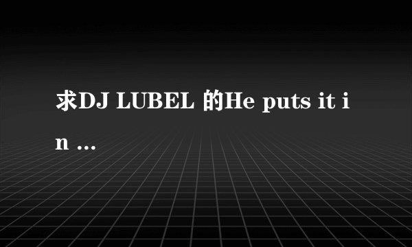 求DJ LUBEL 的He puts it in the wrong hole 的LRC歌词