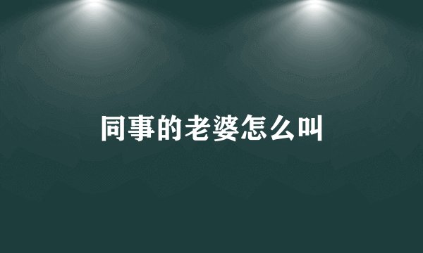 同事的老婆怎么叫