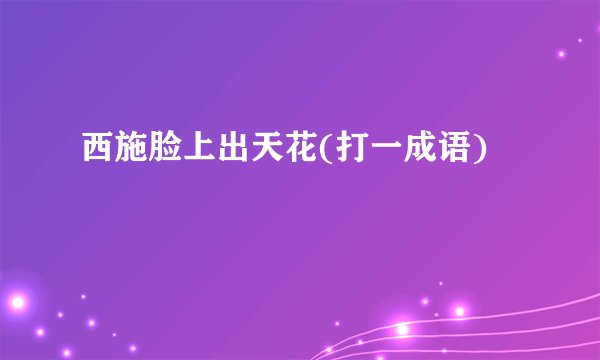 西施脸上出天花(打一成语)