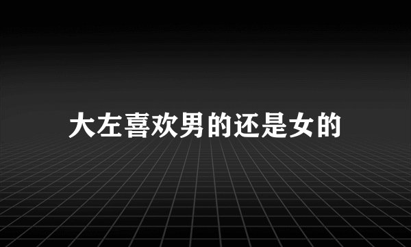 大左喜欢男的还是女的