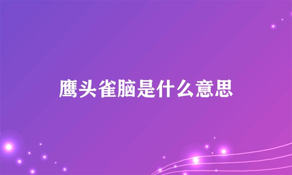 鹰头雀脑是什么意思