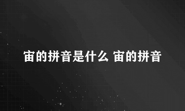 宙的拼音是什么 宙的拼音