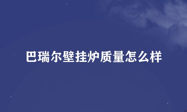 巴瑞尔壁挂炉质量怎么样