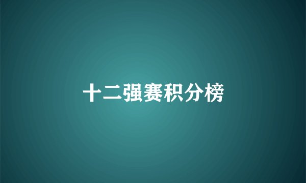 十二强赛积分榜