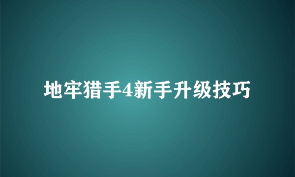 地牢猎手4新手升级技巧