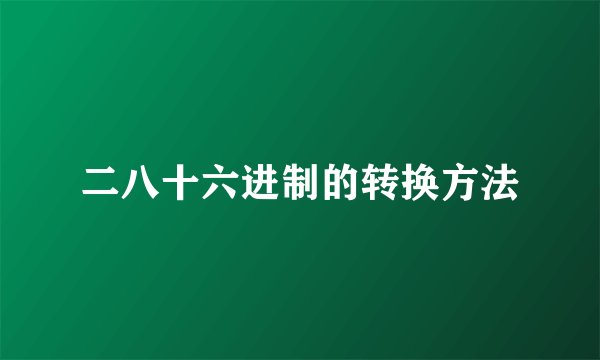 二八十六进制的转换方法