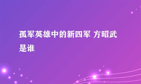 孤军英雄中的新四军 方昭武是谁