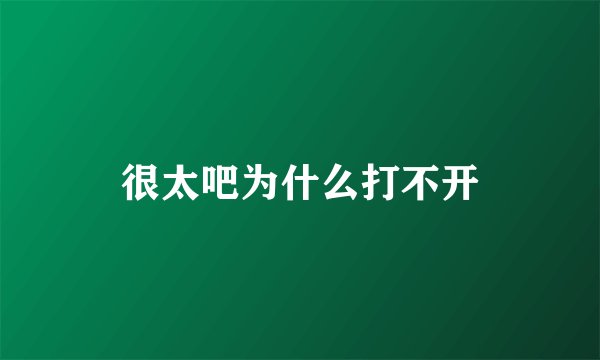 很太吧为什么打不开