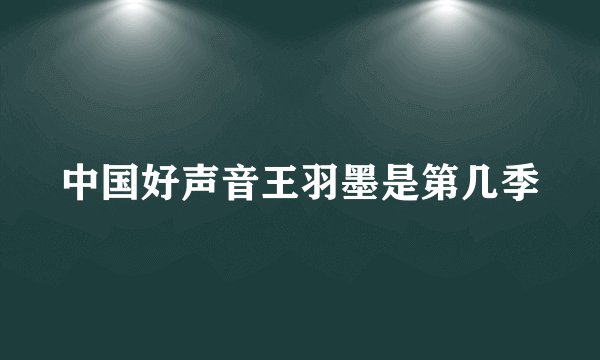 中国好声音王羽墨是第几季