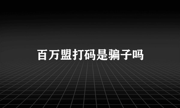 百万盟打码是骗子吗
