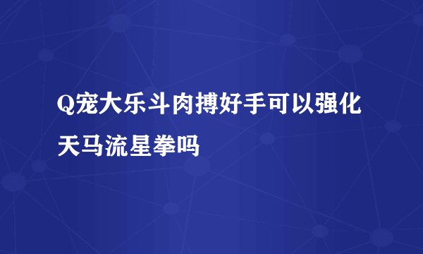 Q宠大乐斗肉搏好手可以强化天马流星拳吗