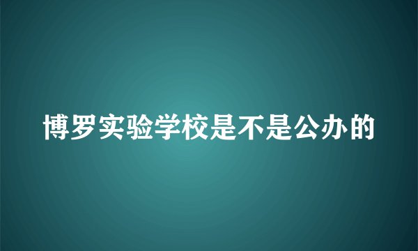 博罗实验学校是不是公办的