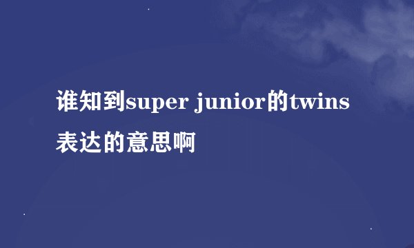 谁知到super junior的twins表达的意思啊
