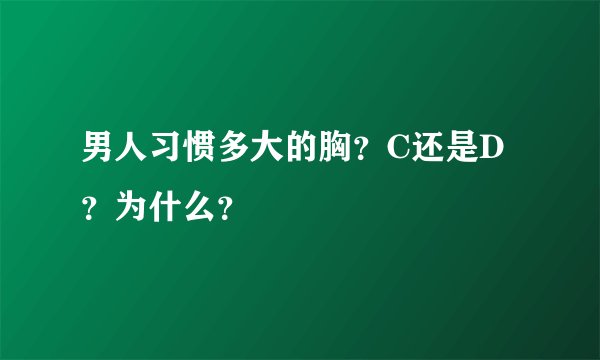 男人习惯多大的胸？C还是D？为什么？