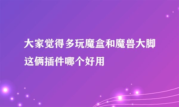 大家觉得多玩魔盒和魔兽大脚这俩插件哪个好用