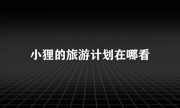 小狸的旅游计划在哪看