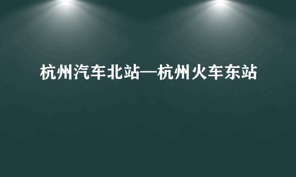 杭州汽车北站—杭州火车东站