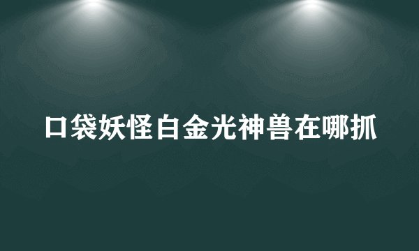 口袋妖怪白金光神兽在哪抓