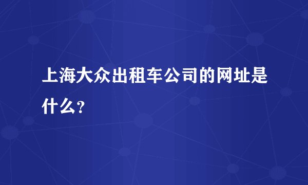 上海大众出租车公司的网址是什么？