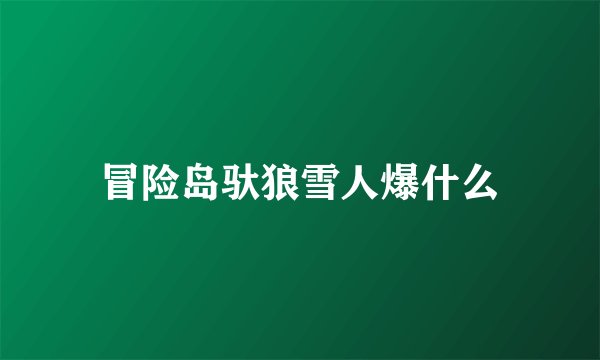 冒险岛驮狼雪人爆什么