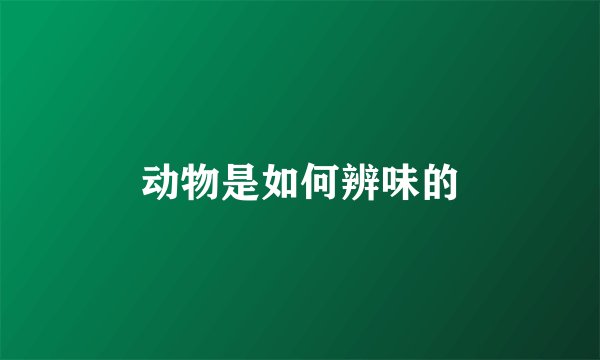 动物是如何辨味的