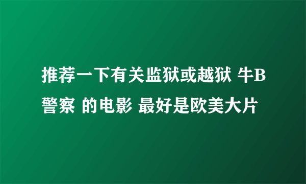 推荐一下有关监狱或越狱 牛B警察 的电影 最好是欧美大片