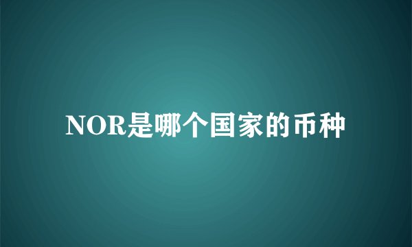 NOR是哪个国家的币种