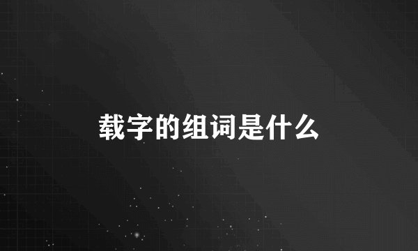 载字的组词是什么