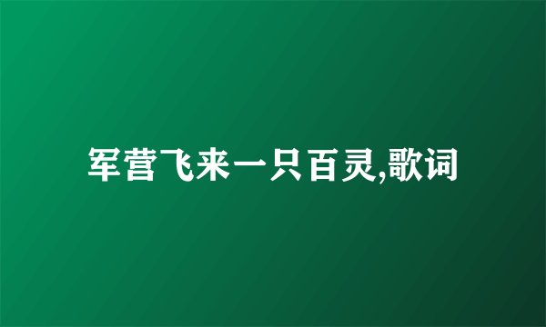 军营飞来一只百灵,歌词