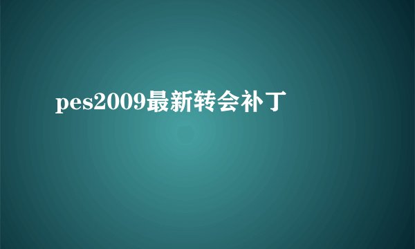 pes2009最新转会补丁