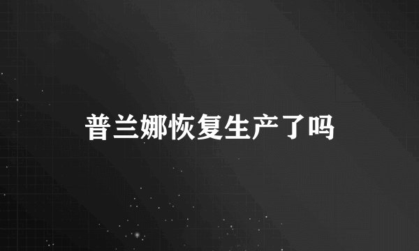 普兰娜恢复生产了吗