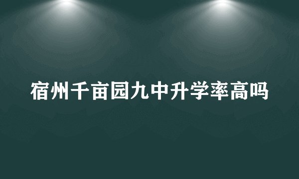 宿州千亩园九中升学率高吗