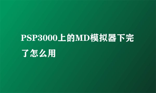 PSP3000上的MD模拟器下完了怎么用