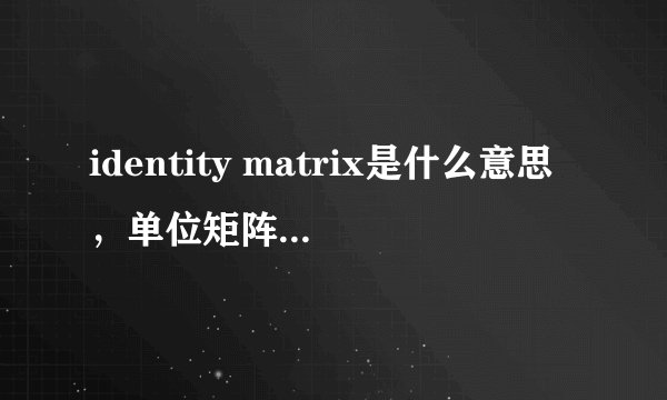 identity matrix是什么意思，单位矩阵，恒等矩阵翻译