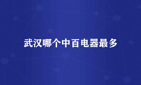 武汉哪个中百电器最多