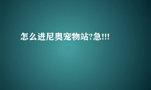 怎么进尼奥宠物站?急!!!