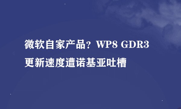微软自家产品？WP8 GDR3更新速度遭诺基亚吐槽