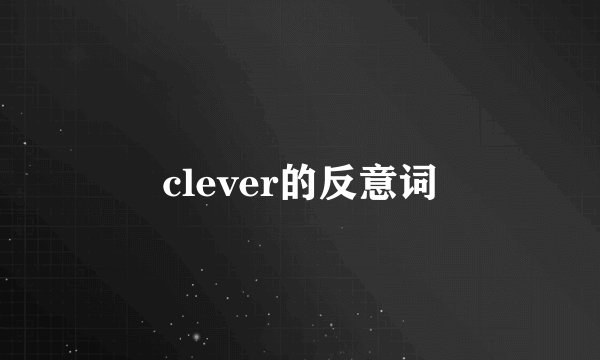 clever的反意词