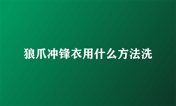 狼爪冲锋衣用什么方法洗