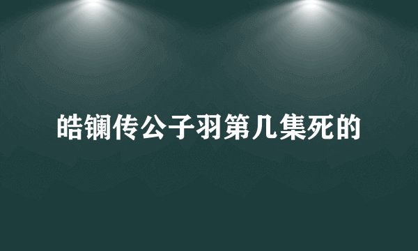 皓镧传公子羽第几集死的