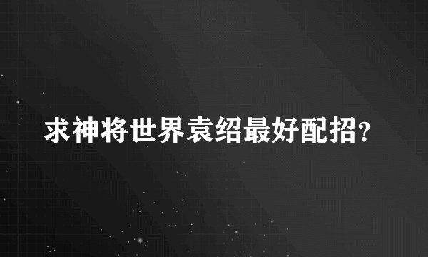 求神将世界袁绍最好配招？
