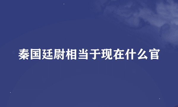 秦国廷尉相当于现在什么官