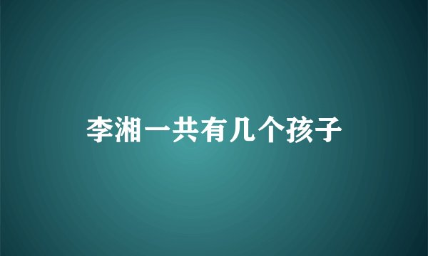 李湘一共有几个孩子