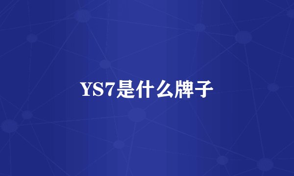 YS7是什么牌子