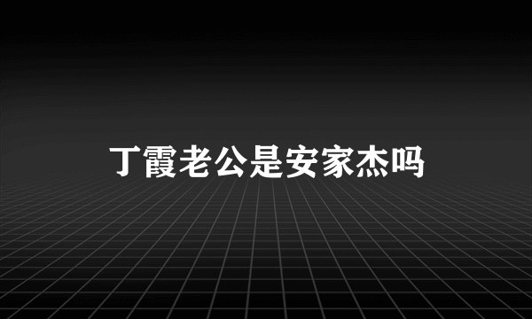 丁霞老公是安家杰吗